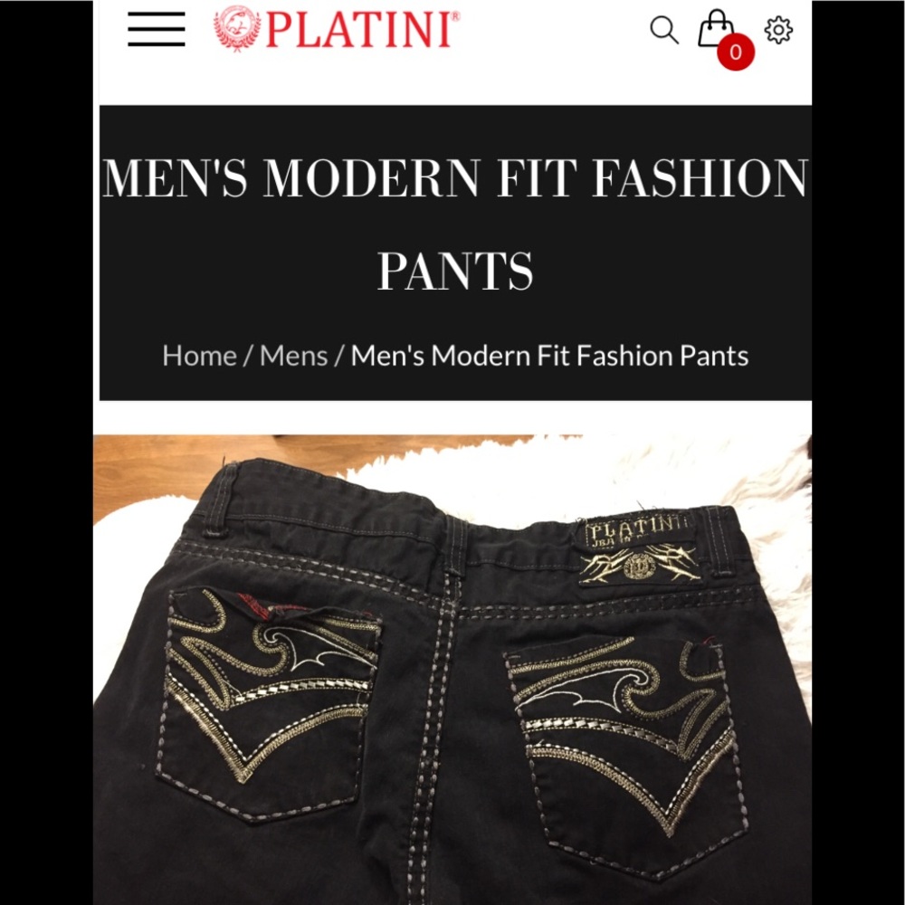 Platini Urban Men’s Black Bootcut Jeans Italian